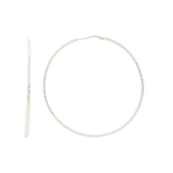 MIA FIORE Silver Made In Italy Sterling Silver Endless Hoop Earrings - Picture 1 of 2